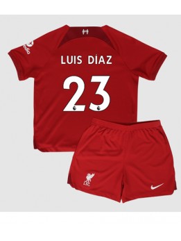 Liverpool Luis Diaz #23 Heimtrikotsatz für Kinder 2022-23 Kurzarm (+ Kurze Hosen)